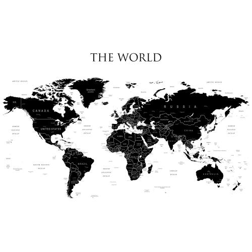 The World mapa polityczna-konturowa, tapeta